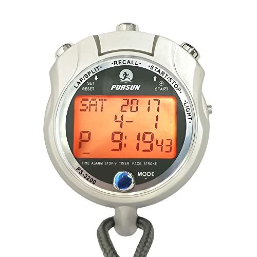 LAOPAO Stoppuhr Metall Stoppuhr 200 Rundenspeicher 1/1000 Sekunden Genauigkeit mit Hintergrundbeleuchtung Digital Stoppuhr mit Hintergrundbeleuchtung für Sporttrainer Cover