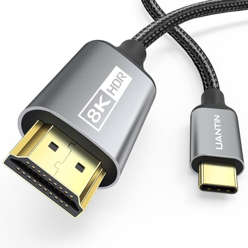 UANTIN USB C to HDMI 2.1 Cable 8K@60Hz, 4K@144Hz/120Hz, 48Gbps, HDCP2.3, Dynamic HDR, Type C to HDMI...