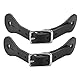 Zerodis Spur Strap, 1 Paar handgefertigte Leder Equestrian Spur Strap Cowboy Outfit Stiefel(schwarz)