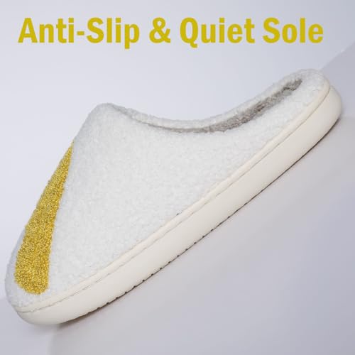 Image of Comfy House Slippers For Women Men, Ladies Fuzzy Bedroom Slippers,indoor Outdoor Memory Foam Shoes