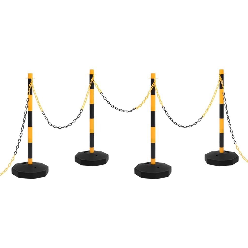 Juego de postes de cadena de señalización con cadena de plástico de 10 m - Business & Industrial