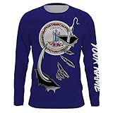 VA Virginia Flag Fishing 3D Fish Hook UV Protection Quick Dry Customize Name Long Sleeves Shirts Personalized Patriotic Fishing Apparel Gift for Fishing Lovers FI1910