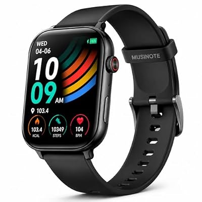 MUSINOTE Smart Watch for Men and Women, 1.91" HD Touchscreen Fitness Watch with Bluetooth Calling, Sleep Tracking, Heart Rate Tracking, Compatible with iOS and Android