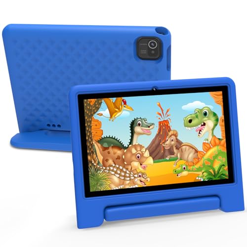 Image of Kids Tablet 10 inch, Android 13 Tablet for Kids with Google Kids Space, Pre-Installed Educational Apps and Parental Control, Gift for Kids, 2+32GB Storage, 5000mAh, EVA Case (Blue)