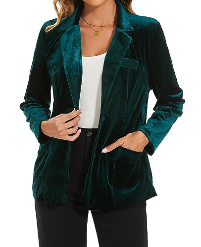MINTLIMIT Womens Velvet Blazer Suit Jacket Casual Work Office Long Sleeve Fully Lined Blazer Jacket with Pocket Outerwear