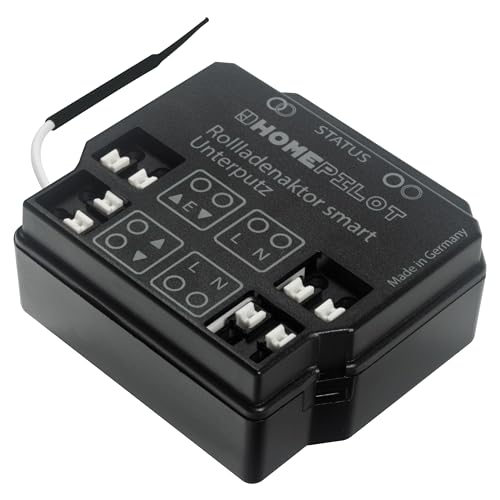 HOMEPILOT Rollladenaktor smart Unterputz, Smart Home Rolladen Funkschalter nachrüsten, Anschluss an Rohrmotor, Rolladenschalter oder -taster (Steuerung per App, Alexa via Gateway möglich)