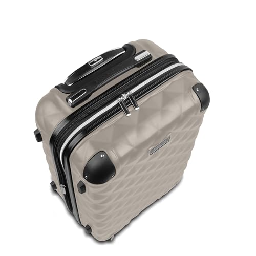 Image of Kenneth Cole REACTION Diamond Tower Collection Lightweight Hardside Expandable 8-Wheel Spinner Travel Luggage, Rye, 28-Inch Checked