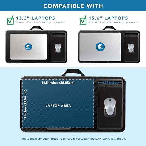 Image of LAPGEAR Home Office Lap Desk - Black Carbon, Fits 15.6 inch Laptops, Home Office (Pack of 6)