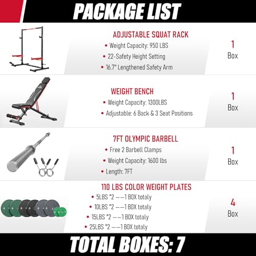 Image of FLYBIRD SR1 Squat Rack, Adjustable Power Rack for 6FT /7FT Barbells