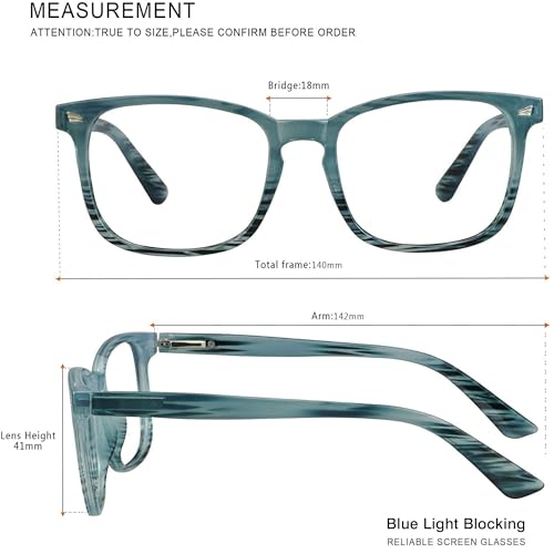 Image of Vintage Square Progressive Multifocal Presbyopic Glasses, Photochromic Gray Sunglasses for Men Women Readers (Slate Blue,+0.00 /+3.00 Magnification)