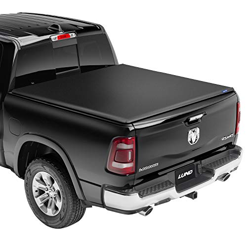 Lund Genesis Elite Tri-Fold Soft Folding Truck Bed Tonneau Cover | 95864 | Fits 2003 - 2018, 2019 - 2020 Classic Dodge Ram 1500 6' 4" Bed (76.3") #1