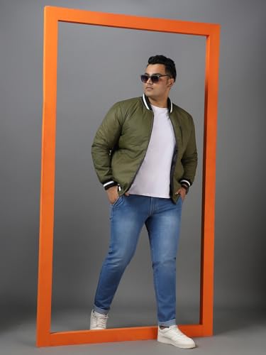 Image of Urbano Plus Men's Full Sleeve Zippered Bomber Jacket