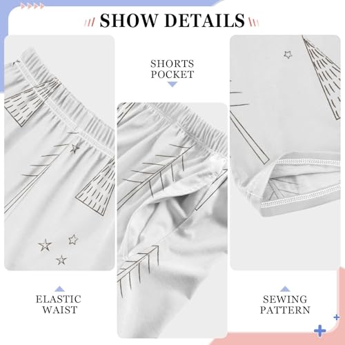 Boys' Pants Christmas Trees Stars Long Bottoms Jogger Pants Elastic Waist Trousers with Pockets S-XL4