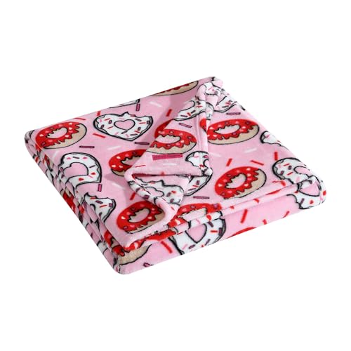 Betsey Johnson - Blanket Buttery-Soft Throw Blanket for Couch or Bed Boldly Plush & Oversized Bedding (Donut Hearts Pink 50 x 70)