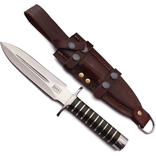 GCS Handmade Micarta Handle D2 Tool Steel Tactical Hunting Knife with leather sheath Full tang blade designed for Hunting & EDC GCS 166