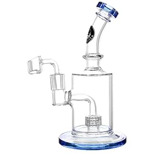 Heisenberg Blue Incubator Glazen bong Oil Rig Dabbing-/Waxxing-bong met Banger 14.5, gebogen hals en Matrix-percolator