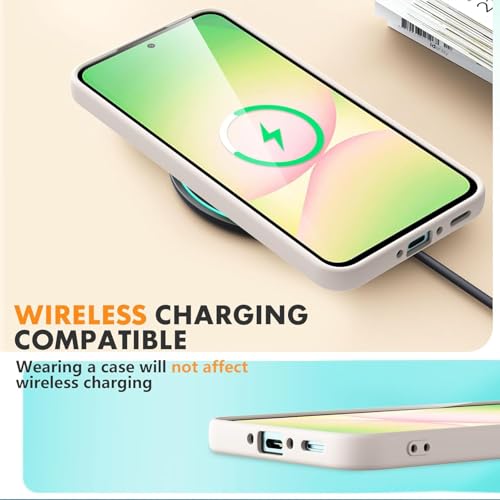 Image of DIZORO Microfiber Candy Case for Samsung A36 5G Smooth Touch Cushion Liquid Soft Silicone Gel Rubber Phone Cases Non-Slip Full Body Protective Shockproof Back Cover (Stone Grey)