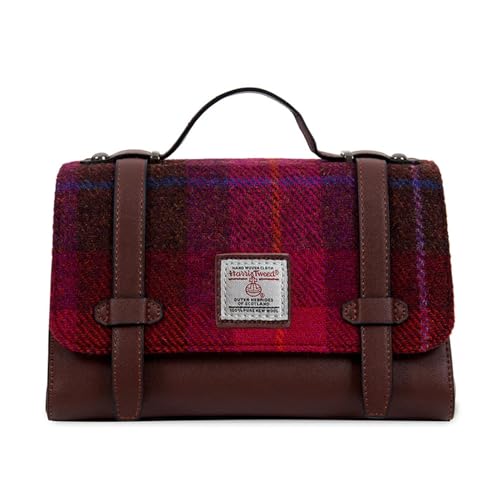 Islander Bolsa Harris Tweed Orkney, Tartã fúcsia, Medium