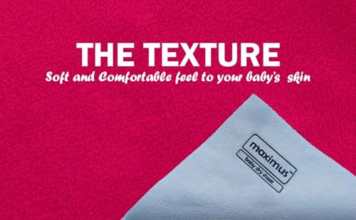 Image of Maximus Waterproof Quick Dry Sheet for Baby Pack of 2 | Bed Pad Extra Absorbent Washable Matress Protector | Baby Bed Protector Sheet for Toddler Children (140x100 cm) (RED and Purple, Large)