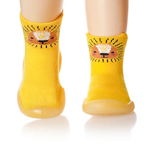 Image of SeeyAN Baby Shoes First Walking Shoes Toddler Boys Girls Non Slip Rubber Sole Cartoon Slippers For Infant Indoor Baby Sock Shoes