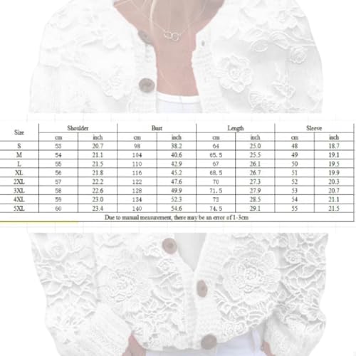 Women's Single-Breasted Floral Print Button Cardigan, Long-Sleeved Autumn and Winter Knitted Jacket2