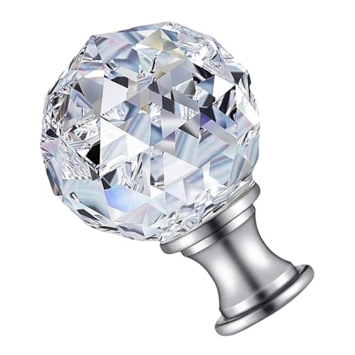 Image of OSALADI Crystal Lamp Finials Diamond Finials for Lamp Shade Clear Screw Topper Decorative for Table or Floor s