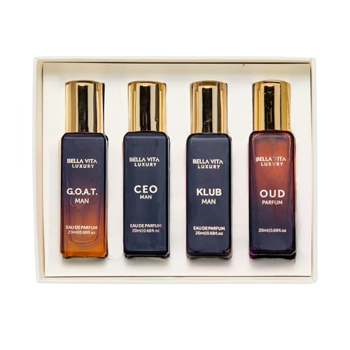 Bella Vita Luxury Long Lasting Perfume Gift Set for Man | 4x20ml | Gifts for Men | Woody, Citrusy,...