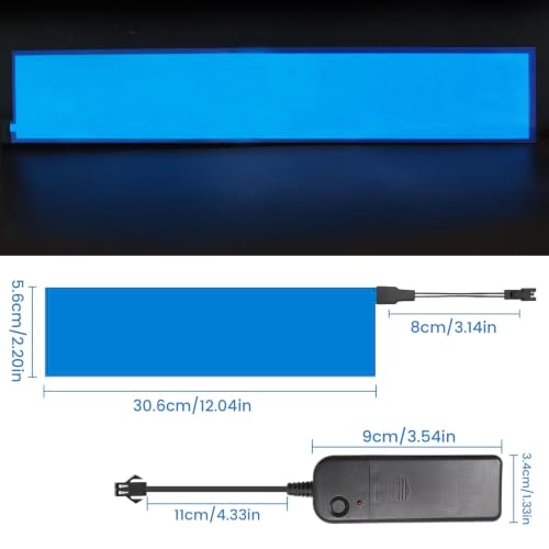 Image of Flexible Led Panel 5x30 cm Blue,Electroluminescent Panel Sheet EL Tape Cuttable Soft for Mask Eye Cosplay Party Decor DIY-Continuous /Slow Flash /Fast Strobe