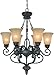 Craftmade 25226-MB Highland Place Scrollwork Chandelier, 6-Light 360 Watts (28"W x 36"H), Mocha Bronze