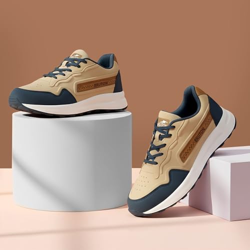 Image of BRUTON AVNI-623 Men's Running Shoes | Lightweight Sports Shoes for Men | Comfortable Walking Jogging Gym Shoes | Breathable Lace-Up Training Footwear