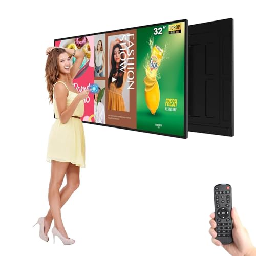 Image of 32inch Wall Mount Digital Signage, 2K UHD Touchscreen IPS Digital Display, 500nits High Brightness Monitor, CMS /U-Disk Plug&Play, 24 /7 Operation, Smart Split Screen, Android 11 OS Advertising Display