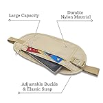 FuninCrea Money Belt, Nylon Fanny Pack Hidden Belt Bag with RFID Blocking for Women Men, Anti-theft Waist Pack Under Clothes with Adjustable Buckle for Travel, Running, Hiking, Cycling (khaki) - Image 4