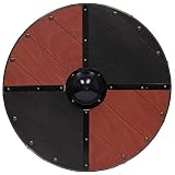 Swordsaxe Historical Ragnar Lodbrok Viking Shield Medieval Norse Wooden Quadrant Steel Cross