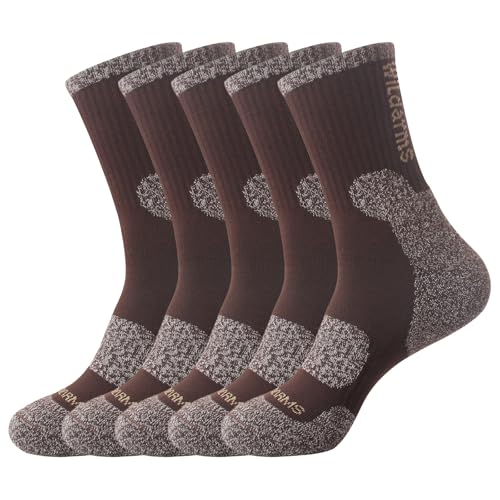 Wildarms 5 Pairs Socks for Men Warm Cozy Boot Socks