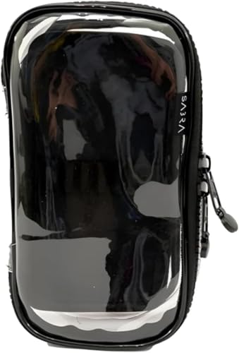 Estojo Organizacional Box para 50 Canetas – Transparente, Resistente e com Divisória Interna - PRETO