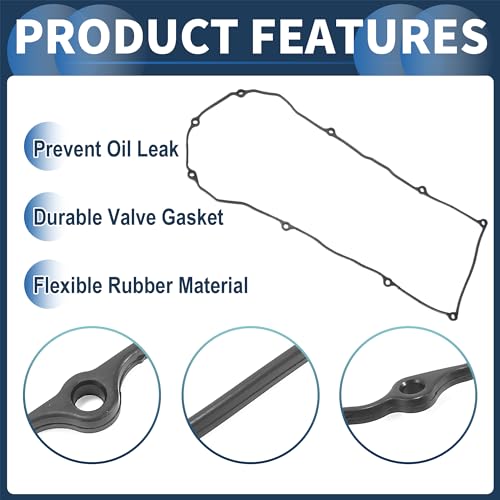 Image of Valve Cover Gasket, Cylinder Head Valve Seal Gasket No.132704M500 for Nissan ALMERA 2000-on Black, Rocker Cover Gasket 1 Pc