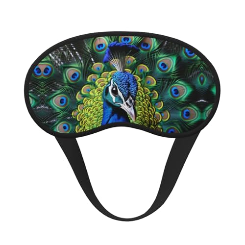 Sleep Mask for Side Sleeper Silk Sleeping Eye Masks with Elastic Strap Super Soft Eye Sleep Shade Cover Blue Peacock Blackout Night Blindfold for Women Men Travel