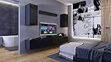 Photo Gallery furnitech an27 dylan, parete attrezzata, soggiorno moderno, set mobile tv, base porta tv (senza led, an27-18b-hg1 1a) Photo Gallery furnitech an27 dylan, parete attrezzata, soggiorno moderno, set mobile tv, base porta tv (senza led, an27-18b-hg1 1a)