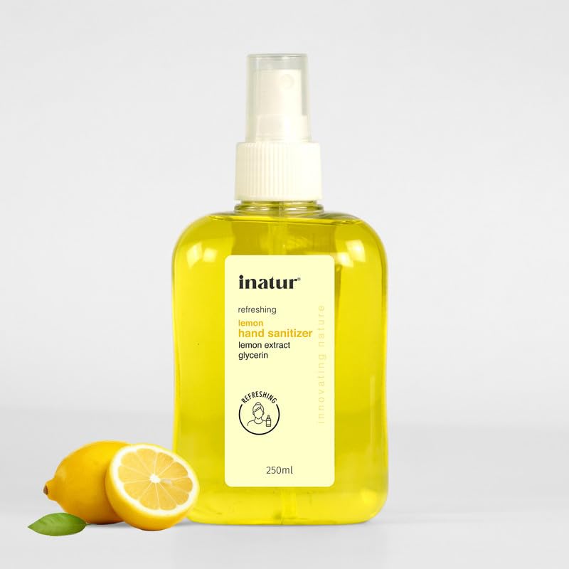 Image of inatur Refreshing Hand Sanitizer Spray| Alcohol-Based, 99.9% effective against Germs | Gentle on Skin & Safe for Surfaces, Disinfectant | Liquid Hand Sanitizer 250ml for Effective Daily Hygiene