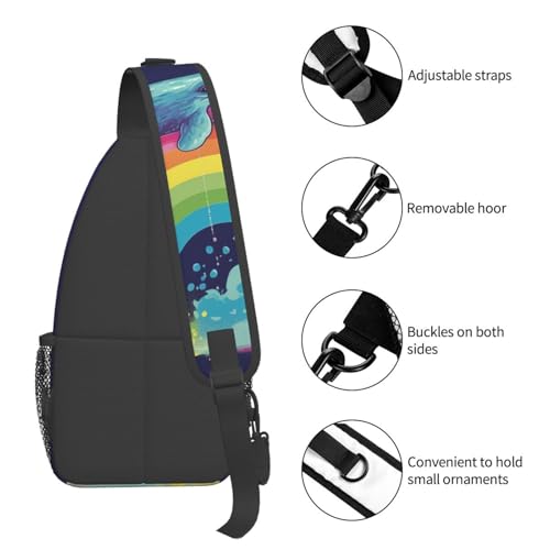 Mochila Pequeña Tipo Sling para Senderismo Negra miniatura 5
