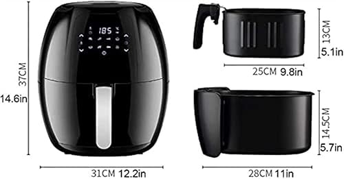 Miniatura 2 de DDYYCX Freidora de aire de 74 cuartos de galón freidora de aire caliente cocina eléctrica sin aceite cesta antiadherente silenciosa sin BPA apagado