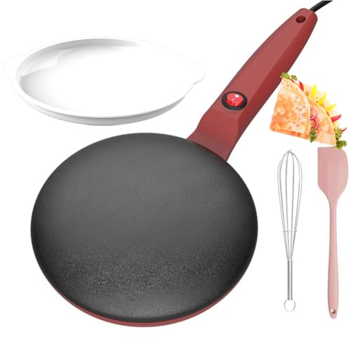 Crepera eléctrica - Máquina de panqueques portátil antiadherente con control automático de termostato para uso doméstico y en restaurantes