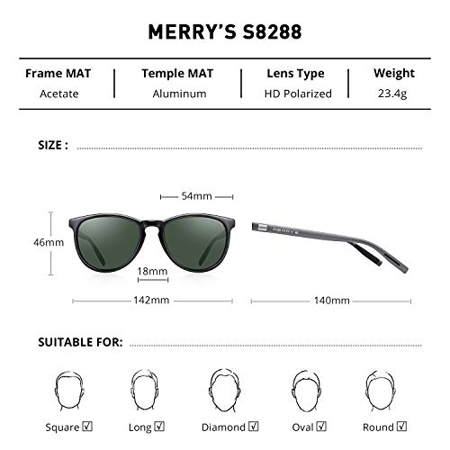 Image of MERRY'S Unisex Polarized Aluminum Sunglasses Vintage Sun Glasses For Men /Women S8286