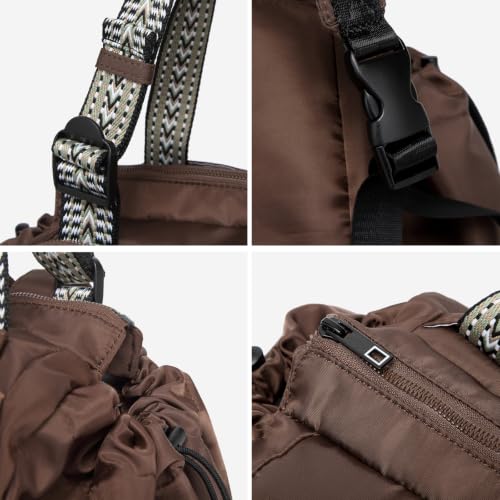 Image of Multifunctional Travel Organizer Bag for Ladies - Doubles as a Stylish Backpack, Crossbody and Shoulder Bag, Boasts Great Storage Capacity (Dark Brown)