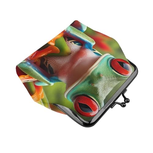 Pu Leather Buckle Coin Purse Puerto-Rico-Tree-Frog Girls Kiss-Lock Change Purse Wallets3