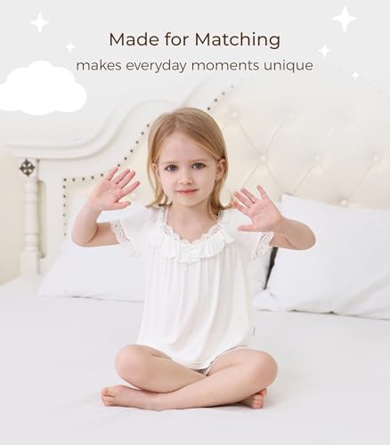 Image of Baby Girls Outfits Sets Summer Tee and Shorts Toddler 2-Piece Set for Kids Cooling Clothes,Viscose Made from Bamboo
