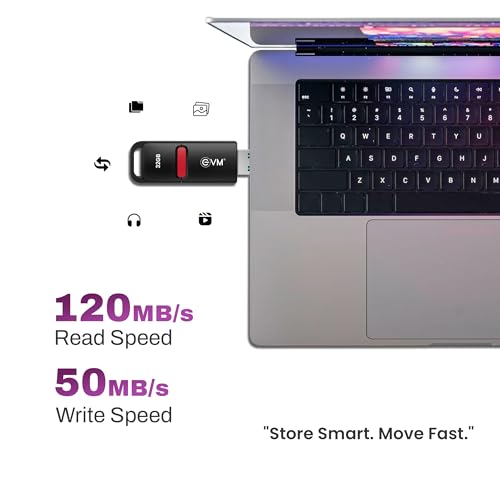 Image of EVM EnX 32GB USB 3.2 Gen 1 Flash Drive | Exceptional 120MB /s | Sturdy Premium Metal Body | Convenient Integrated Key Loop | Laptop Desktop Smart TV Car Stereo | 10 Years Warranty (ENX /32GB)