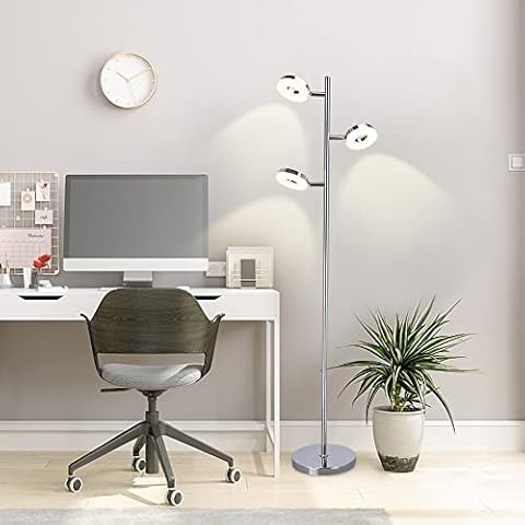PADMA Lámpara de pie LED de 12 W con 3 llamas giratorias Cover
