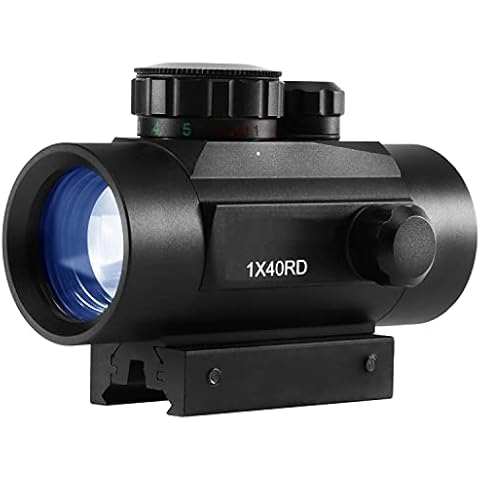 Red Dot Sight 1x40mm Red & Green Holographic sight Rifle Scope Sights with 11mm/20mm Weaver/Picatinny Rail Mount for Hunting Cover