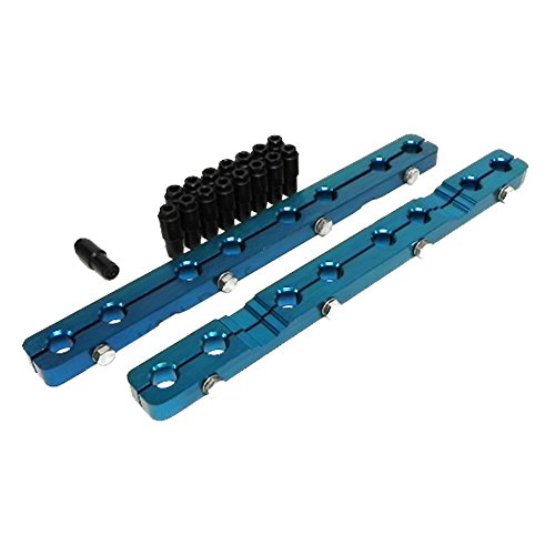 Assault Racing Products ASG-C-38 Small Block Chevy Blue Anodized Aluminum 3/8\" Stud Girdle Spring Loaded with Polylocks SBC 350